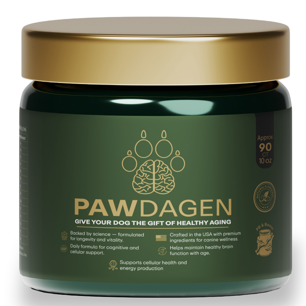 Pawdagen Daily Longevity Chews for Dogs, NMN, CoQ10 & Lion's Mane, 90 Soft Chews, Made in USA